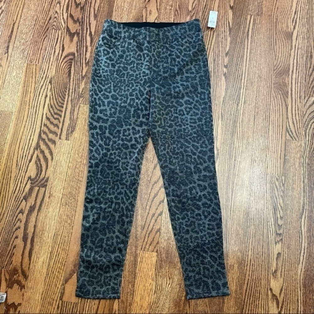 Anthropologie Sanctuary animal print metallic pull on dress pants‎ size M NWT